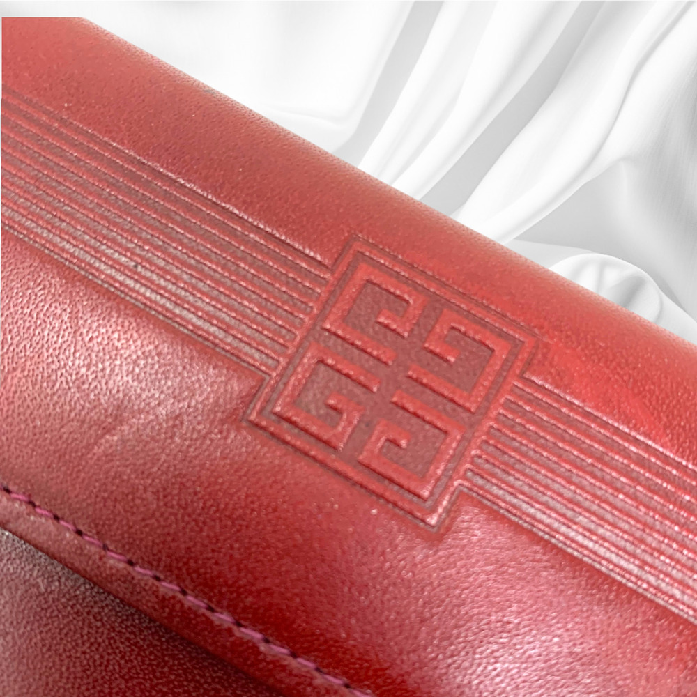 Vintage Givenchy Boutique Oxblood Leather Wallet NWT Rare Structured Mini Case - Picture 3 of 12